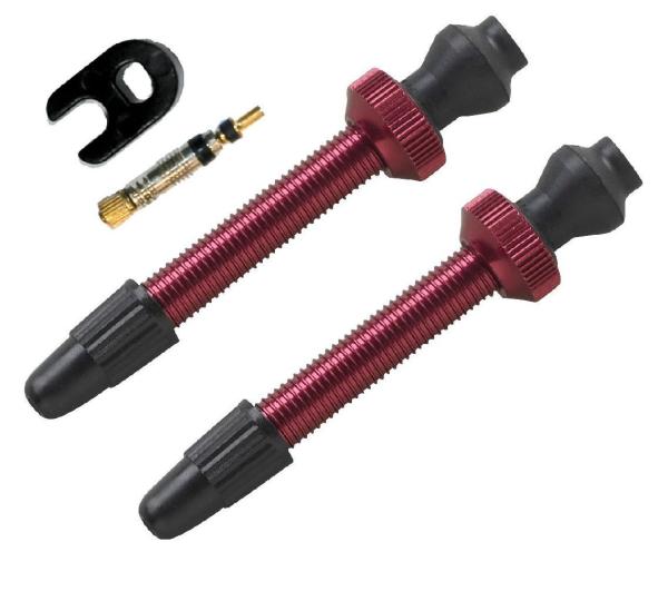 Barbieri Tubelessventil Alu SV 45mm rot VE 2-St&uuml;ck
