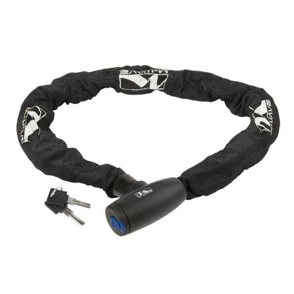 M-WAVE Kettenschloss 1100mm mit Textil&uuml;berzug  schwarz